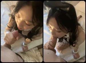 Thỏ con dâm đãng thích mút cục thịt to